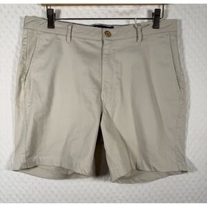 Fish Hippie Co. Beige Mens Size 33 Balao Short 7" Inseam Stretch Classic Office